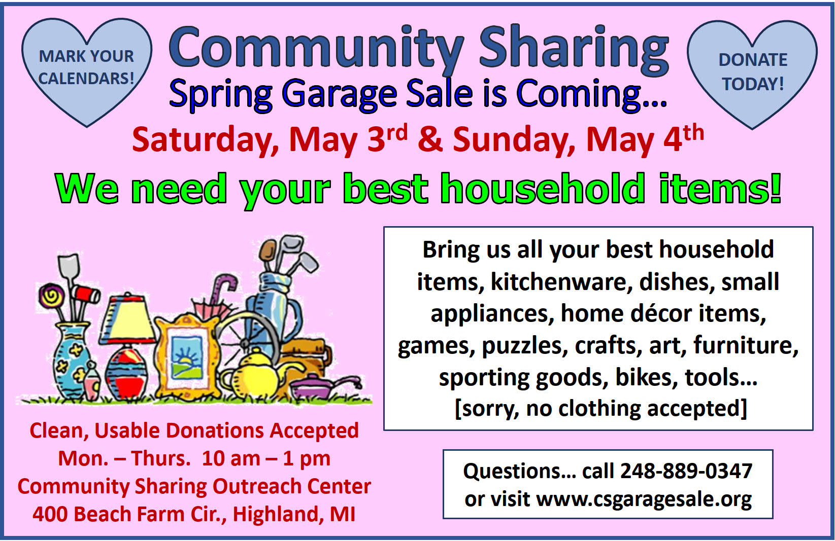 cs garage sale spring 2025 monthly shopper advert feb